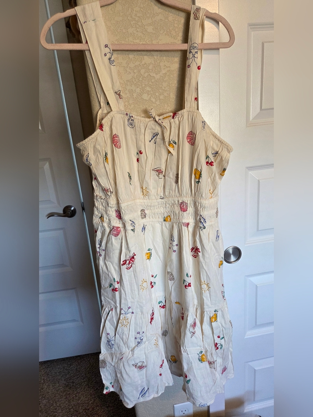 GAP Cream Sundress with Colorful Fruit & Floral Print